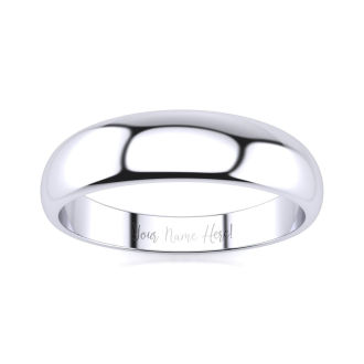 10K White Gold 5MM Heavy Tapered Ladies and Mens Wedding Band, Size 8.5